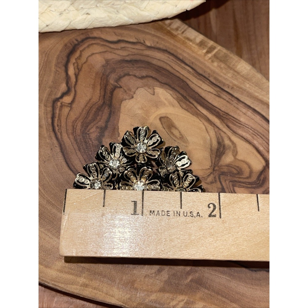 VINTAGE large bouquet FLOWERS Floral RHINESTONE Pin Brooch Grannycore - Picture 4 of 6